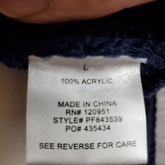 PINK Rose Blue Pullover Sweater Size Large - Picture 8 of 8